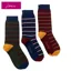 Joules Striking Socks 3pk - Multi Stripe